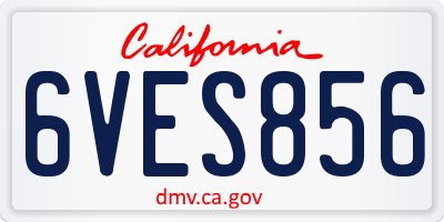 CA license plate 6VES856