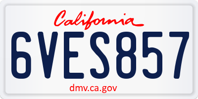 CA license plate 6VES857