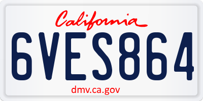 CA license plate 6VES864