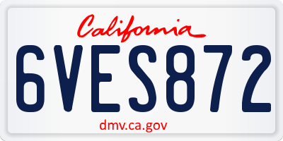 CA license plate 6VES872