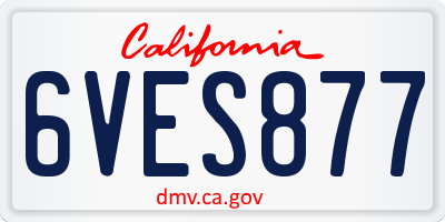 CA license plate 6VES877
