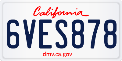 CA license plate 6VES878