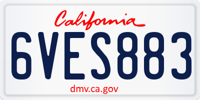 CA license plate 6VES883