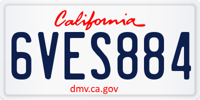 CA license plate 6VES884