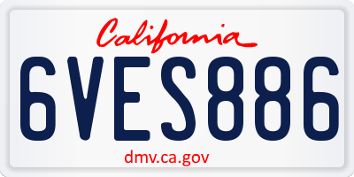 CA license plate 6VES886