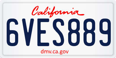 CA license plate 6VES889