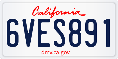 CA license plate 6VES891