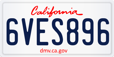 CA license plate 6VES896