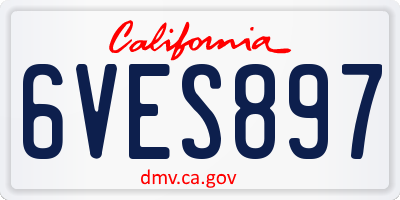 CA license plate 6VES897