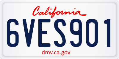 CA license plate 6VES901