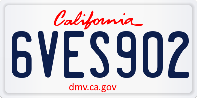 CA license plate 6VES902