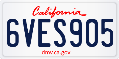CA license plate 6VES905