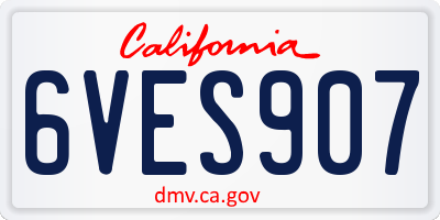 CA license plate 6VES907