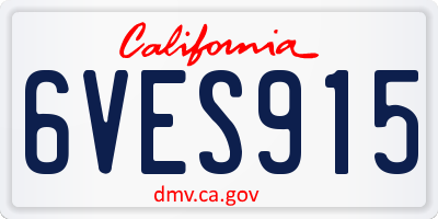 CA license plate 6VES915