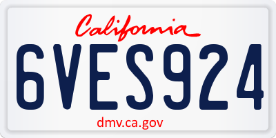 CA license plate 6VES924