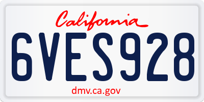 CA license plate 6VES928