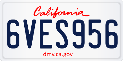 CA license plate 6VES956