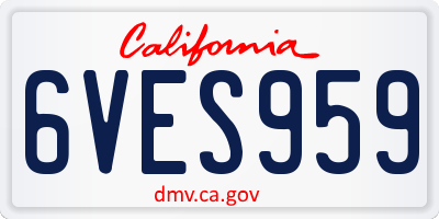 CA license plate 6VES959