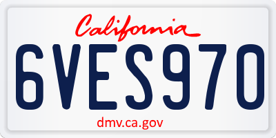 CA license plate 6VES970