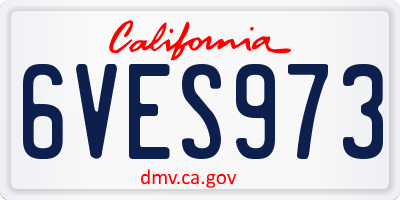 CA license plate 6VES973