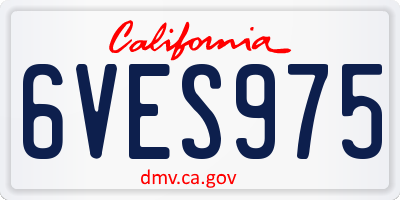 CA license plate 6VES975