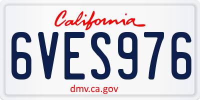CA license plate 6VES976