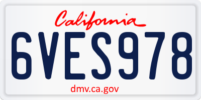 CA license plate 6VES978