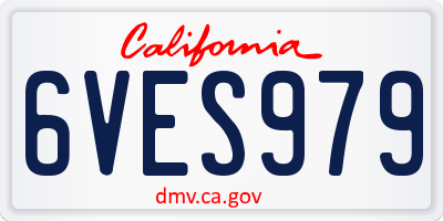 CA license plate 6VES979