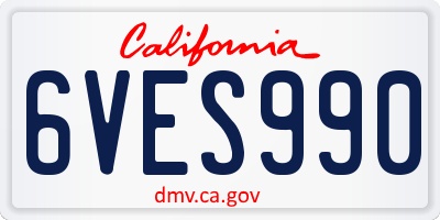 CA license plate 6VES990