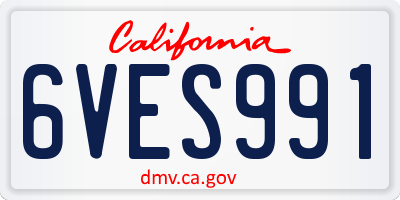 CA license plate 6VES991