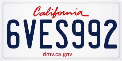 CA license plate 6VES992