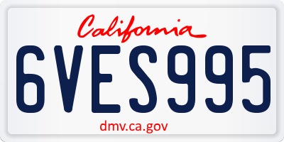 CA license plate 6VES995