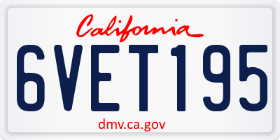 CA license plate 6VET195