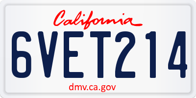 CA license plate 6VET214