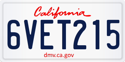 CA license plate 6VET215