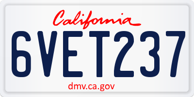 CA license plate 6VET237