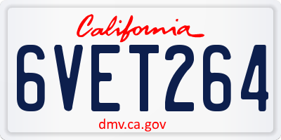CA license plate 6VET264