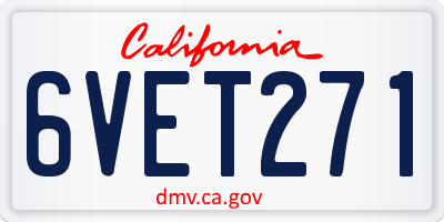 CA license plate 6VET271