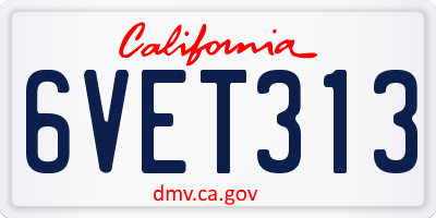 CA license plate 6VET313