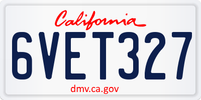 CA license plate 6VET327