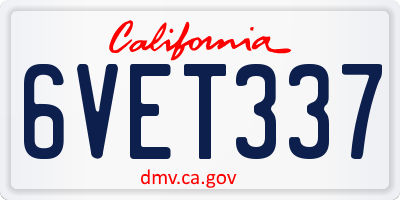 CA license plate 6VET337