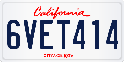 CA license plate 6VET414