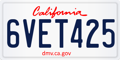 CA license plate 6VET425
