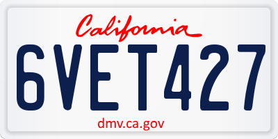 CA license plate 6VET427