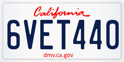 CA license plate 6VET440