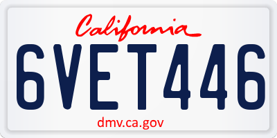 CA license plate 6VET446