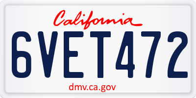 CA license plate 6VET472