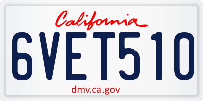 CA license plate 6VET510