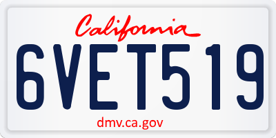 CA license plate 6VET519