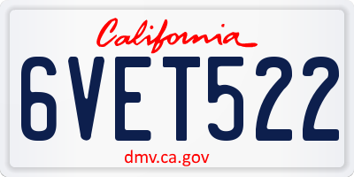 CA license plate 6VET522